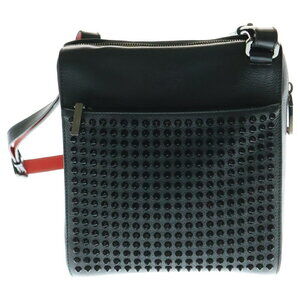 CHRISTIAN LOUBOUTIN Bench Reporter Shoulder Bag Black Red